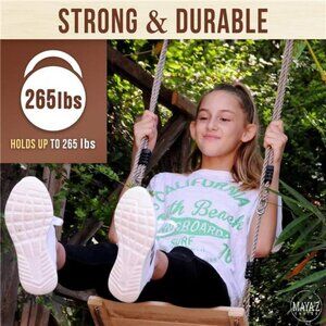 Wooden Swing and Climbing Rope Set 2 in 1 for All Extra Sturdy Hanging Wood